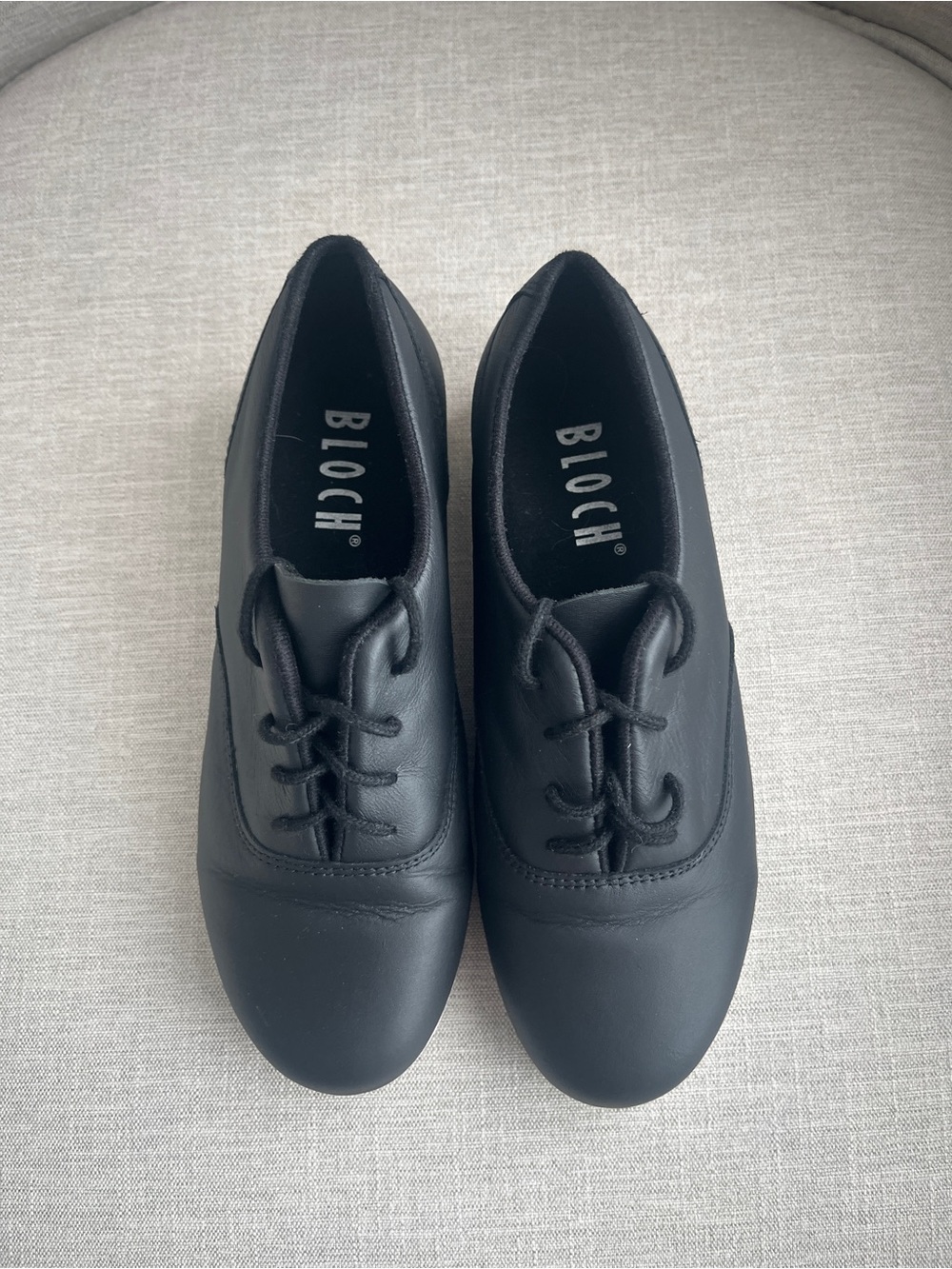 BLOCH Kids Black Leather Tap Shoes Size 5 Shockwave Taps